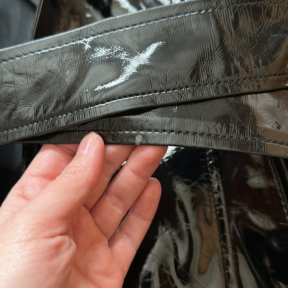 DANIELLE GUIZIO PATENT LEATHER TRENCH - Picture 3 of 7